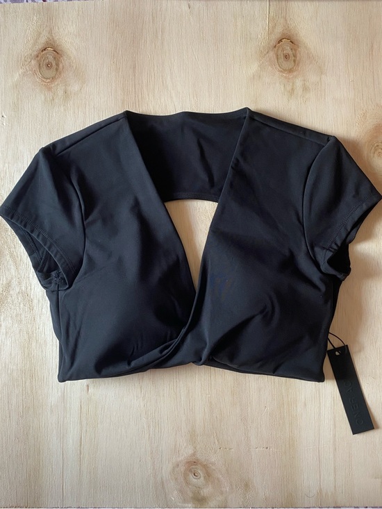 Oner Active Tops - Oner Active Black Unified Wrap Crop Top